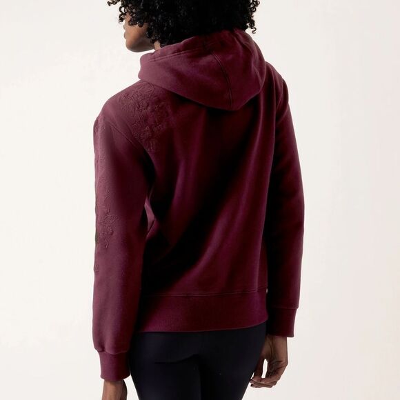 Athleta Retroplush Embroidered Hoodie Sweatshirt Size Small - Picture 2 of 15